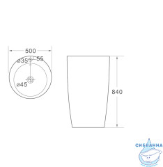 Раковина напольная 50 см SantiLine SL-4004C