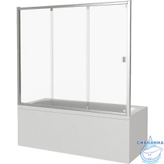 Шторка для ванны Bas Screen WTW-120-C-CH профиль хром, стекло прозрачное