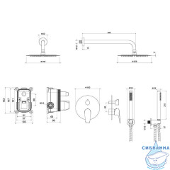 Душевая система Aquatek Бетта AQ1172MB (черный матовый)