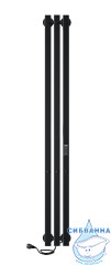 Полотенцесушитель электрический Indigo Style PRO (с таймером) 13х120 черный муар (с возможностью скрытого подключения, подключение R/L)