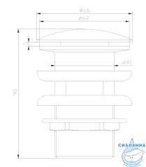 Донный клапан для раковины Lemark LM8500BL (черный)