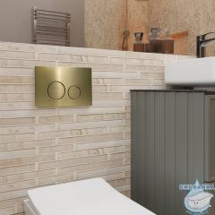 Инсталляция для унитаза Charus CC.300.80.01 с кнопкой смыва Charus Robusto FP.330.BG.05 брашированное золото,  с унитазом LYon 2.0 (с сиденьем Soft Close (микролифт)