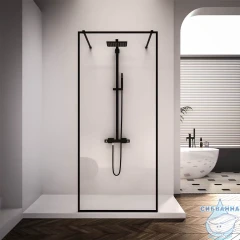 Walk-in Veconi Korato 120 профиль черный, стекло прозрачное KR90B-120-01-C4