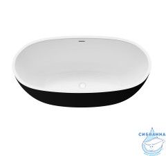 Акриловая ванна Grossman Classic GR-2403MB 150x78 с каркасом (белый/черный матовый)