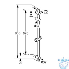 Штанга душевая 95 см Kludi A-QA 6564105-00