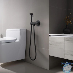 Смеситель с гигиеническим душем Aquatek Оберон AQ1027MB (черный матовый)