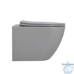 Унитаз подвесной безободковый Abber Bequem AC1101MG с сиденьем Soft Close (микролифт) (серый матовый)
