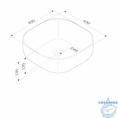 Раковина на столешницу 43 см AM.PM Func M8FWCC30430WG