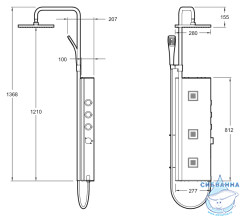 Душевая панель Jacob Delafon WaterTile Tower E3872-185