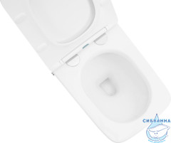 Унитаз приставной импульсный Abber Rechteck AC1213P с сиденьем Soft Close (микролифт) (белый)