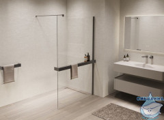 Walk-in Vincea Walk In HS 90 профиль вороненая сталь, стекло прозрачное VSW-1HR900CLGM
