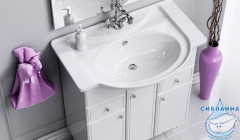 Тумба напольная Aqwella Барселона 105 белый глянец с раковиной Стиль 105