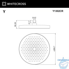 Верхний душ WHITECROSS D=27 см Y1302CR (хром)