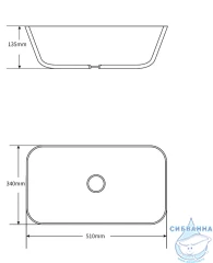 Раковина на столешницу 51 см SantiLine SL-1049