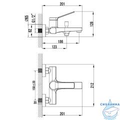 Смеситель для ванны Azario Vise AZ-VSA238330C (хром)