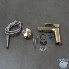 Смеситель для раковины Lemark Ursus LM7206BG (с донным клапаном) (брашированное золото)