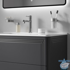 Тумба с умывальником, подвесная, 80 см, темно-серый, Oxford Neo, IDDIS, OXN80D0i95K подходит умыв. 0108000i28