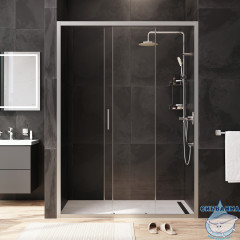 Дверь в нишу AM.PM Gem W90G-140-1-195MT 140 см профиль хром, стекло прозрачное