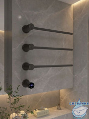 Полотенцесушитель электрический  Wonzon&Woghand Hamburg 47х57 WW-AL313-MB (с возможностью скрытого подключения, подключение универсальное) (черный матовый)