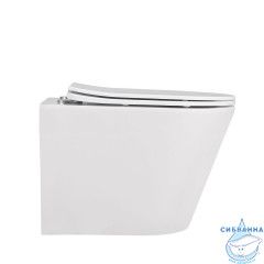 Унитаз подвесной безободковый Abber Bequem AC1102MW с сиденьем Soft Close (микролифт) (белый)