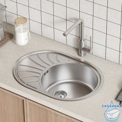 Мойка с сифоном арт. S11UPS0i84, нерж. сталь, шелк, 650*460, Suno S, IDDIS, SUN65SDi77S