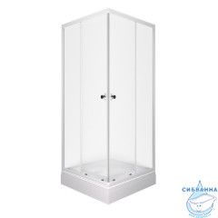 Душевое ограждение Тритон Вельвет 80x80 А профиль белый, стекло вельвет Щ0000071051 (с поддоном)