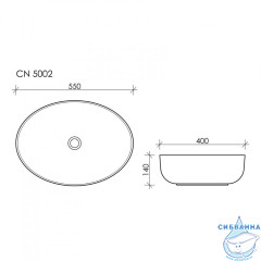  Раковина на столешницу 55 см Ceramicanova Element CN5002