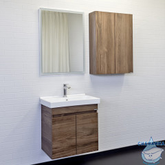 Тумба Comforty Осло 60 дуб темный с раковиной Comforty Fest 60 00-00011149