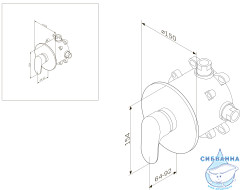 Встраиваемый смеситель для душа AM.PM Like F8075000 (хром)