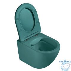 Унитаз подвесной безободковый Abber Bequem AC1101MBG сиденьем Soft Close (микролифт) (зеленый матовый)