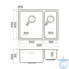 Кухонная мойка Omoikiri Tadzava 58-2-U/I-IN-L ULTRA 15нержавеющая сталь