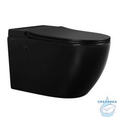Унитаз подвесной Abber Bequem AC1108PMBс сиденьем Soft Close (микролифт) (черный матовый)