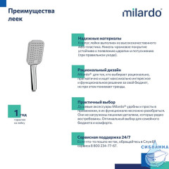 Лейка для душа Milardo Ideal Spa 3 режима ILS3FCSM18