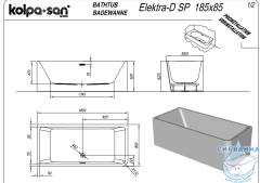 Акриловая ванна Kolpa San Elektra SP 185X85 R с каркасом