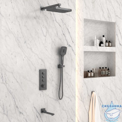 Душевая система Vincea 320 1 режим VSFW-433T1GM (вороненая сталь)