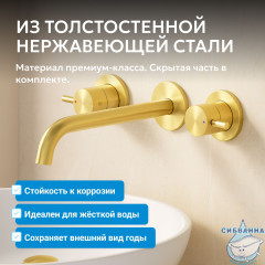 Смеситель ABBER Wasser Kreis 316 AF81123BG-L для раковины скрытого монтажа, брашированное золото