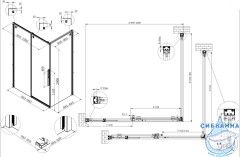 Душевое ограждение Vincea Ultima 120x90 профиль хром, стекло прозрачное VSR-7UL9012CL