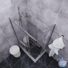 Душевое ограждение Тритон Вента 120x80 профиль хром, стекло прозрачное Щ0000054193 (без поддона)