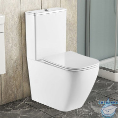 Унитаз напольный безободковый Azario Levanto AZ-1228A с бачком и сиденьем Soft Close (микролифт)