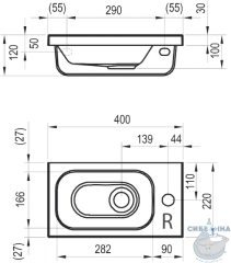 Мебельная раковина Ravak Chrome 40 R XJGP1100000