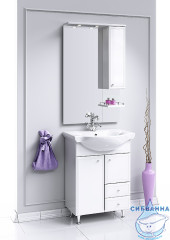 Панель с зеркалом, шкафчиком и подсветкой Aqwella Classic Барселона Люкс 60 белый глянец