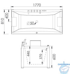 Акриовая ванна Gemy G9076 B 177х81 с гидромассажем