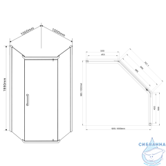 Душевое ограждение Vincea Stresa 100x100 профиль хром, стекло шиншилла VSP-1S100CH