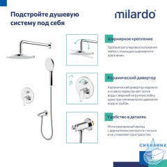 Душевая система скрытого монтажа с тропическим душем и ручным душем, глянцевый хром, Dale, Milardo, DALSB02M67