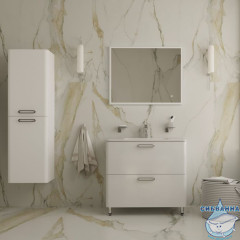 Тумба напольная с умывальником, белая, 80 см, Brick, IDDIS, BRI80WFi95K