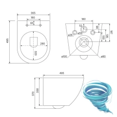 Инсталляция Iddis с кнопкой смыва в комплекте с унитазом Iddis Blanco c сиденьем Soft close (микролифт) BASBQ02i73