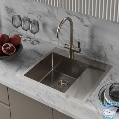 Мойка, нерж. сталь, сатин, чаша слева, 590*510, Haze, IDDIS, HAZ59SLi77