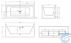 Акриловая ванна ABBER AB9339-1.7 170х80 с каркасом