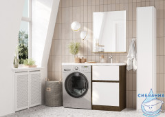 Тумба Акватон Лондри 60 дуб кантри/белый с раковиной Лондри 120 R