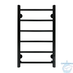 Полотенцесушитель электрический Санприз Аврора П6 40х70  (черный матовый) (подключение универсальное)